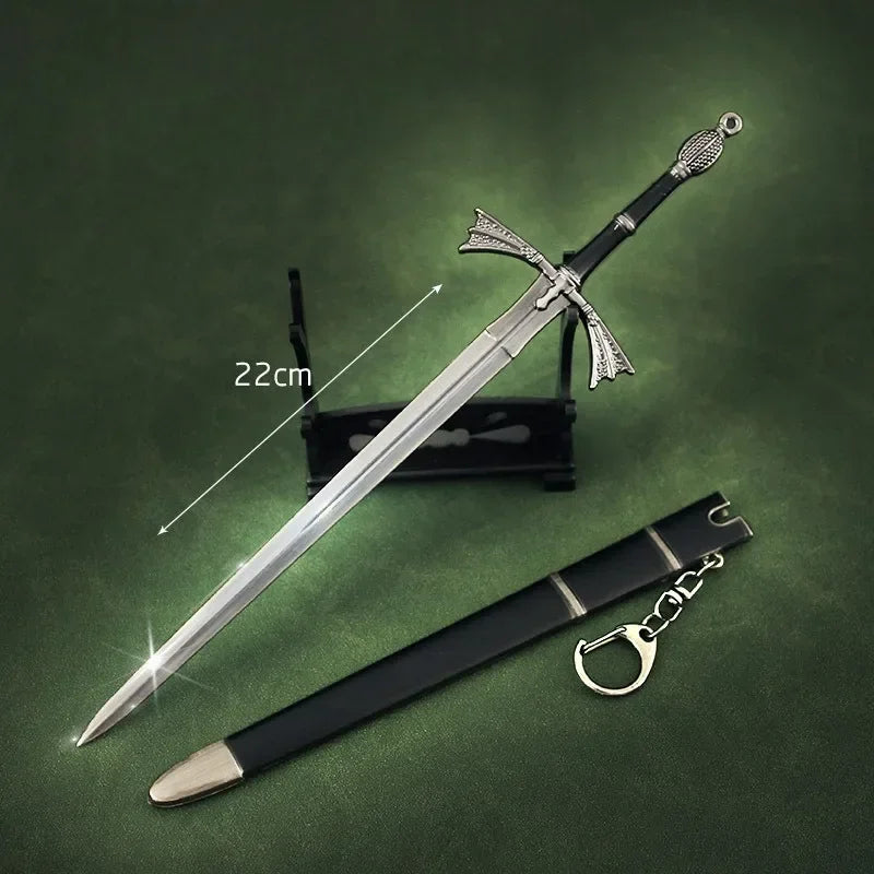 22cm Dark Sister Sword Daemon Targaryen Medieval Weapon Model Metal Samurai Accessories Keychain Cool Gift Toys Boys Collections