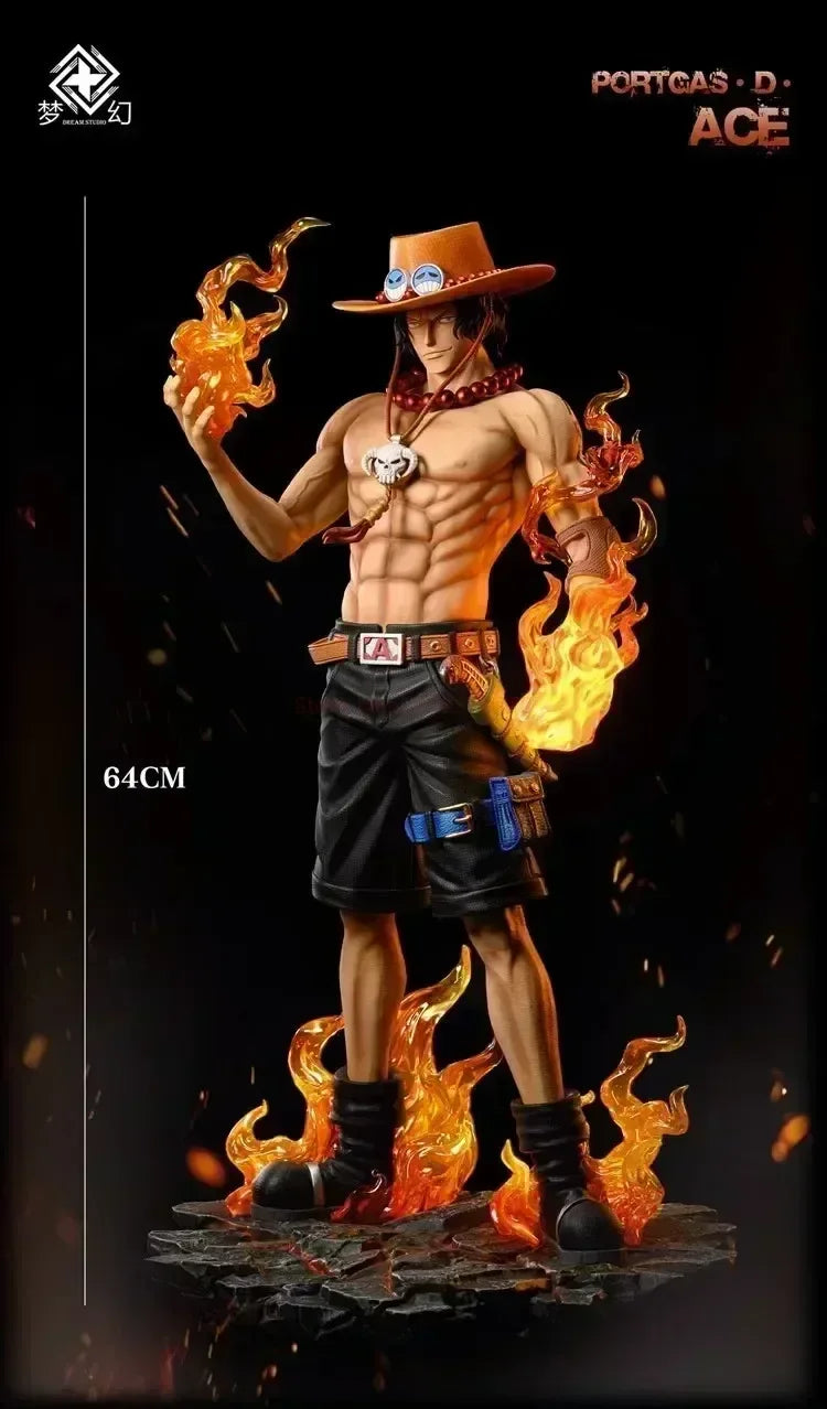 70cm New One Piece Gk Fantasy Third Anniversary 1/3 Ace Super Huge Collect Figures Trendy Statue Anime Decoration Christmas Gift