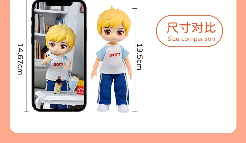 Ymy Doll Ob11 Movable Joint Girl Boy Doll Gsc Face 1/12Bjd Figures Anime Model Surprise Dolls With Doll Head, Body, Clothes