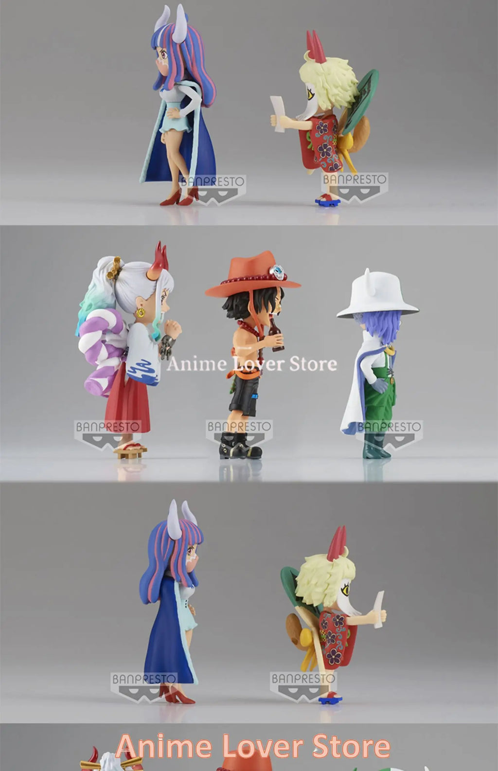 Bandai Banpresto Original One Piece WCF The Island of Ghosts VO.2 Ace Yamato Page One Ulti Anime Figures Toys for Kids Gift