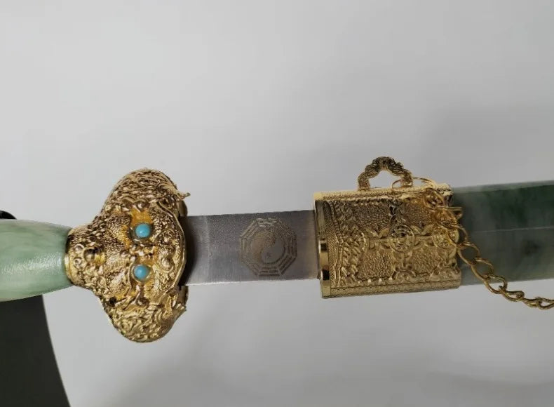 Ancient Sword Model Imitation Jade Yongle Sword 44cm , Metal Craft  Collectible Sword, Unsharpened Wall Decor Sword Gift for Men