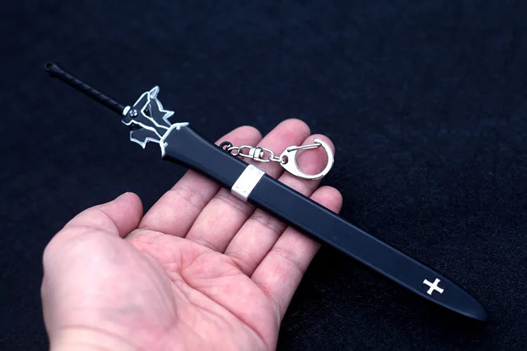 Sword Art Online 22CM Elucidator Anime Kirito Weapon Yuuki Asuna Green Rose Sword Real Steel Katana SAQ Japanese Catanas Toys