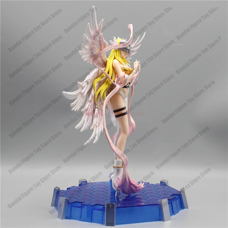 28cm Anime Digimon Adventure Figures Angewomon Angemon LED Action Figurines PVC Statue Model Collection Doll Toys Children Gift