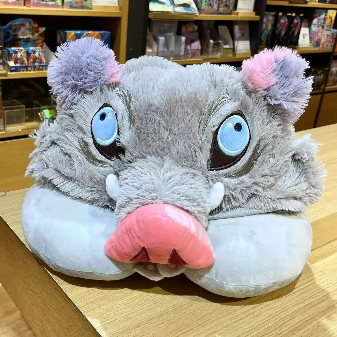 Cosplay Prop Wild Boar Head Plush Hat Pig Head Warm Headgear Cartoon Stuffed Anime Plushies Cosplay Props Gifts Boy Fans