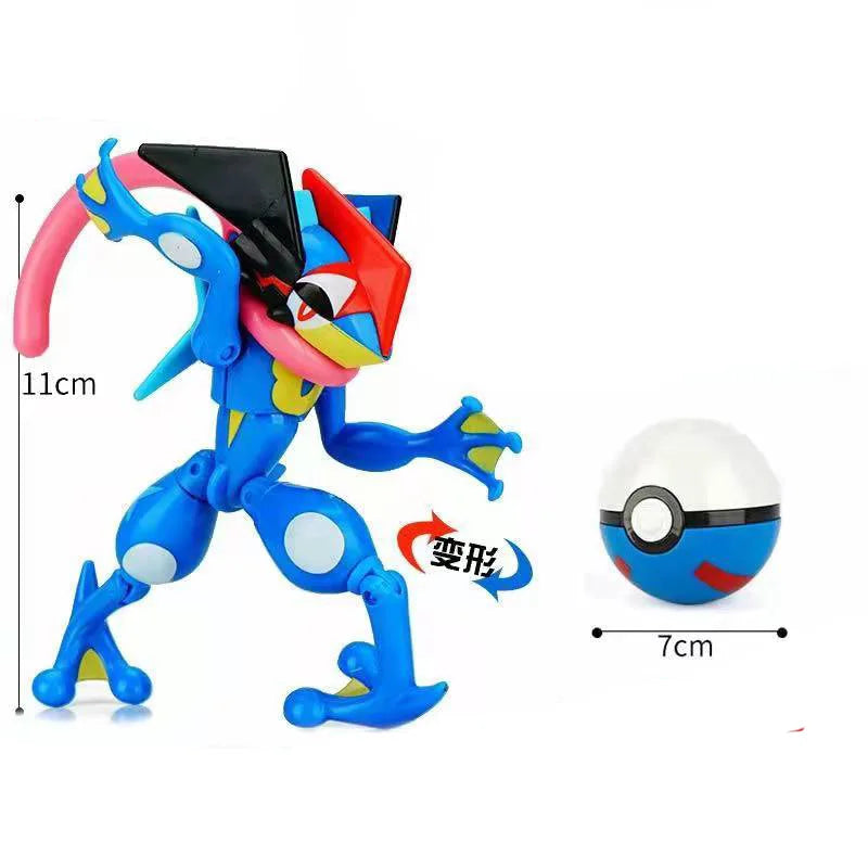 Anime Pokemon Figures Transformer Poke Ball Model Pikachu Charizard Blastoise Mewtwo Venusaur Gyarados Greninja Robot Toy Gift