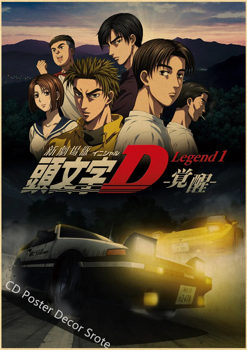 Initial D Kraft Paper Poster