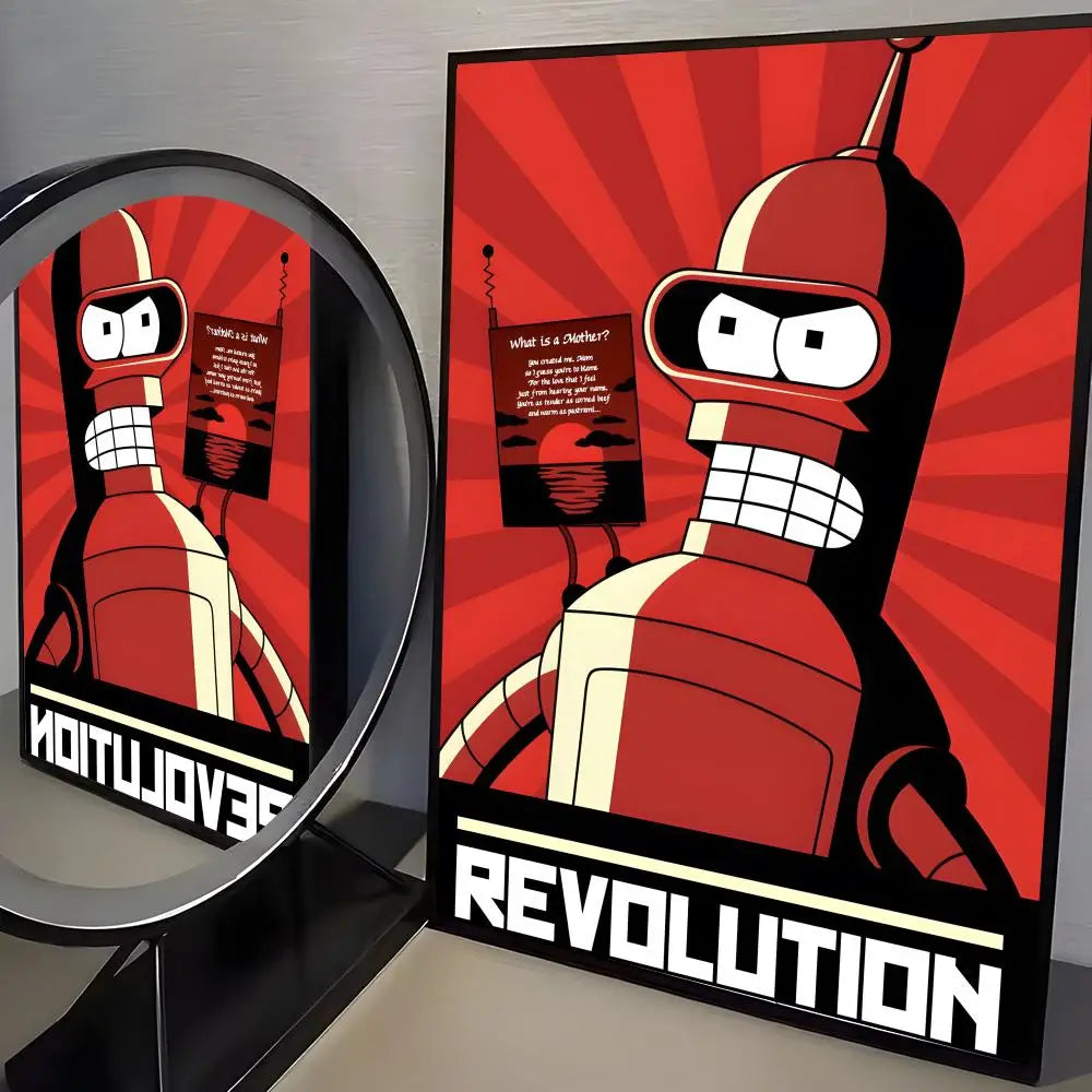 Futurama Bender Anime Poster