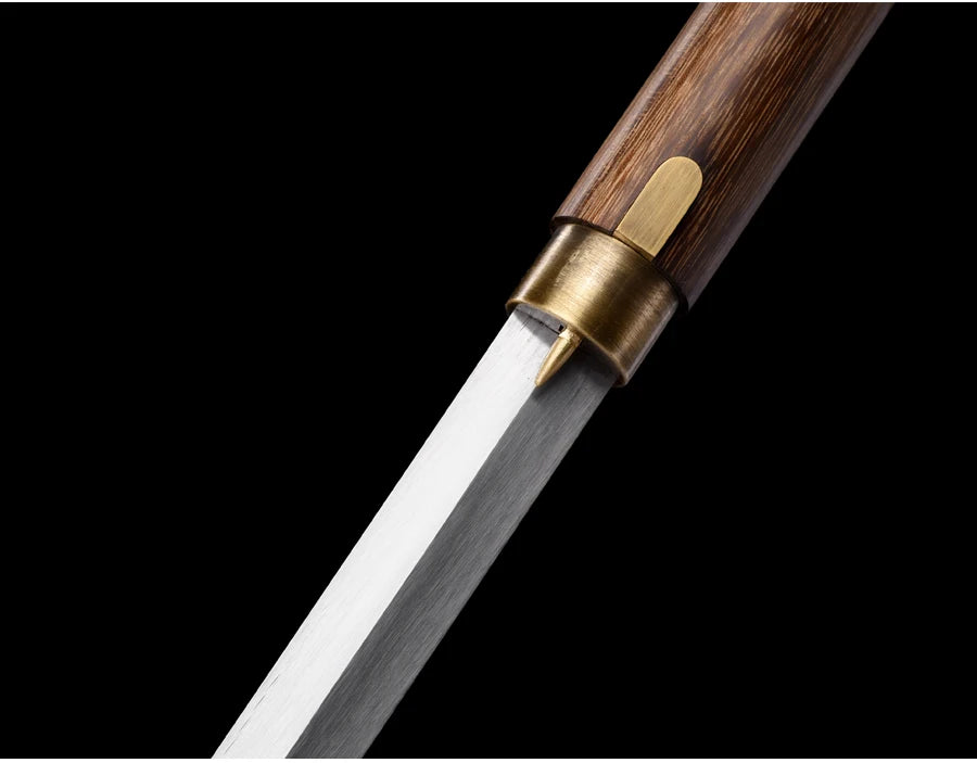 Chinese Cane Swords Folded Steel Damascus Blade Real Handmade Full Tang Sharp Walking Stick Sword Brass Dragon Weapon Katanas