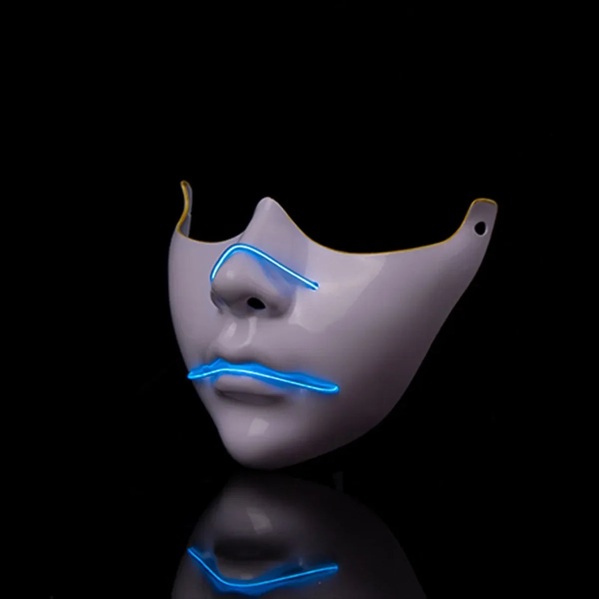 Cyber Cos For Women Men Punk Mask Sai Half Face Cool Luminous Masks Cosplay Props Halloween Party Stage Performance Dress Up