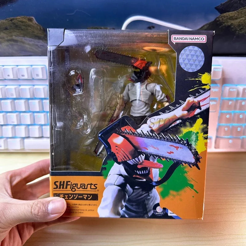 Chainsaw Man Action Figure SHF Denji Joint Movable Figurine Toys PVC Ornaments Doll 15cm Anime Electric Saw Demon Figures Model