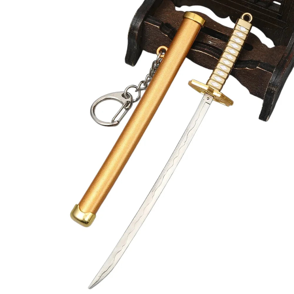6inch Metal Roronoa Zoro Katana Fake Sword Steel Anime Zoro Ninja Knife Real Japanese Katana Original Samurai Sabre Toy Gift