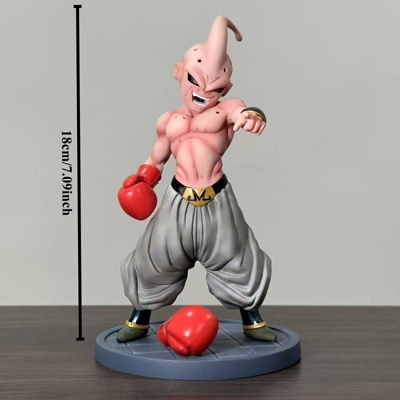 1pc Majin Buu Boxing Form PVC Statue, Collectible Anime Figure, Office Decor, Action Pose, Detailed Design, Desk Ornament
