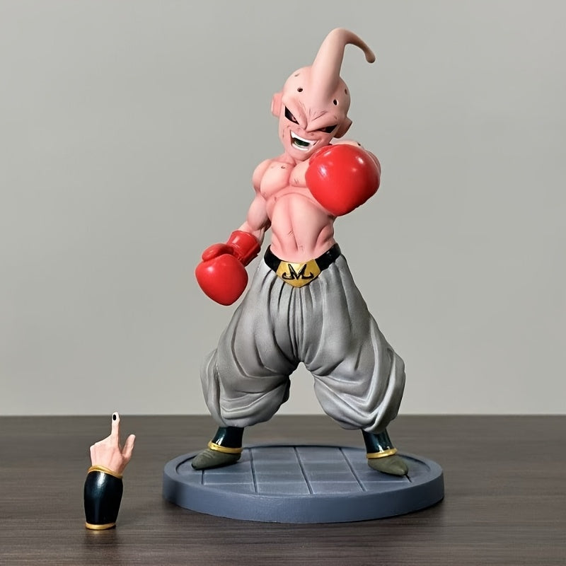 1pc Majin Buu Boxing Form PVC Statue, Collectible Anime Figure, Office Decor, Action Pose, Detailed Design, Desk Ornament